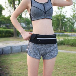 Universal Sports Running Waist Pack Belt Strap Pouch (Black)